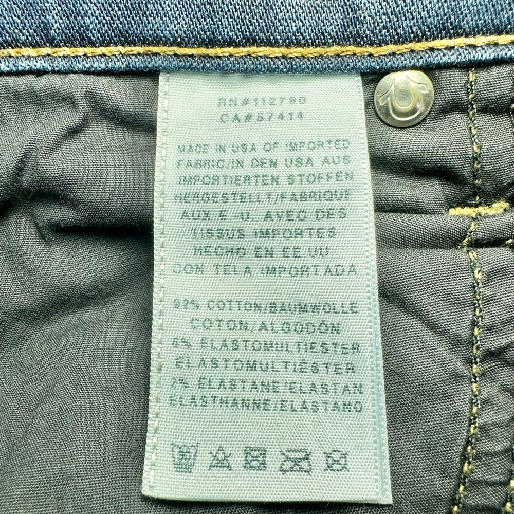 True Religion Jeans Halle Women’s Size 28 Mid Rise Super Skinny Blue Denim USA - Picture 9 of 9